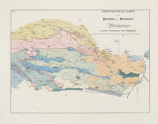 Жан Этьен Геттард - Карта минералогии де Полонь, 1764   Выставку ведут работы многих выдающихся геологов и натуралистов, которые раскрывают секреты геологической картины Польши